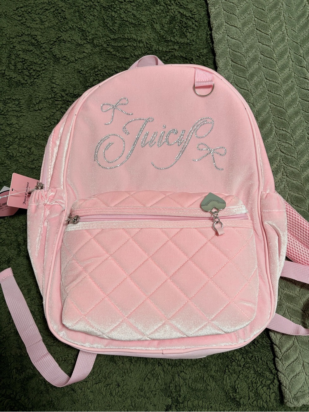 Juicy Couture Sparkle Pink Quilted Kids Backpack